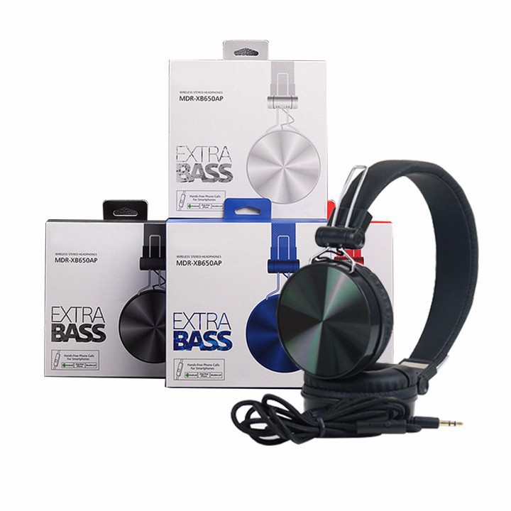 [ Free ship ] Tai nghe chụp tai dây rời Extra Bass XB650AP - tai nghe bluetooth dòng cao cấp đàm thoại 24 giờ