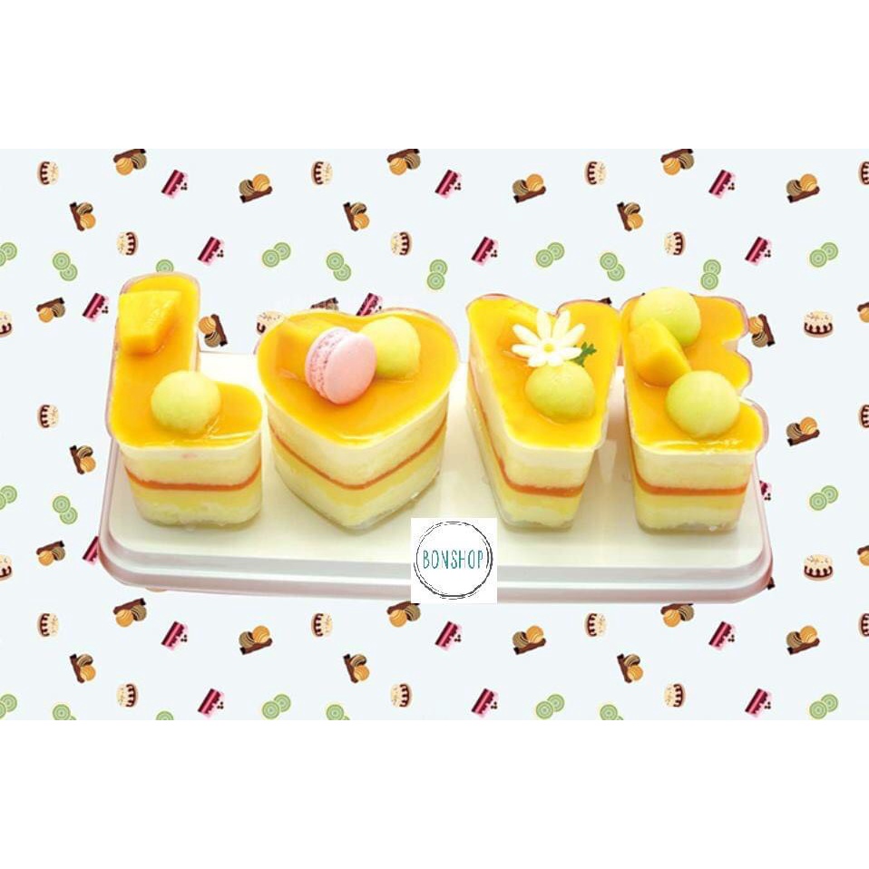Ly đựng bánh chữ LOVE / I LOVE U đựng bánh Mousse, Tiramisu