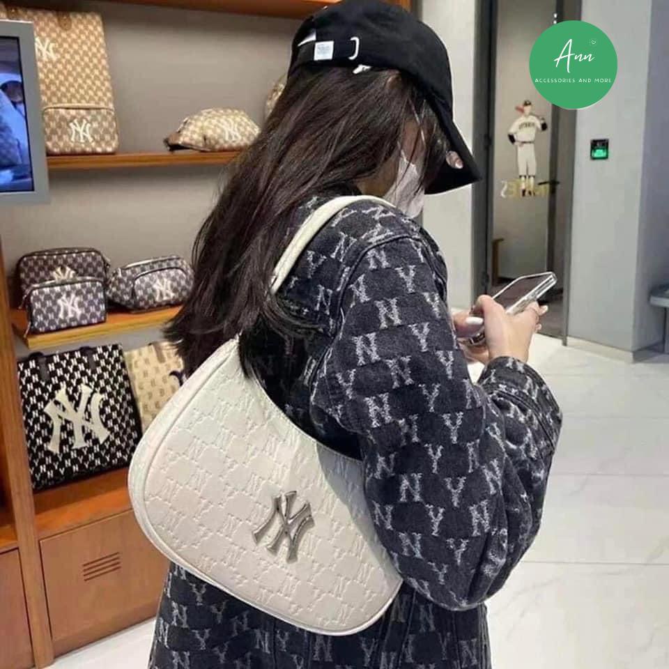 Túi Kẹp Nách MLB, Túi Xách Nữ NY, Chất Liệu Da PU Cao Cấp, Size 20cm, Sẵn 2 màu Đen-Trắng, Hàng Quảng Châu Loại 1