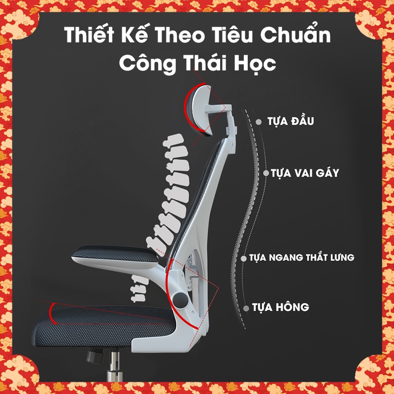 Ghế Xoay Giám Đốc Văn Phòng Công Thái Học Vải Lưới Thoáng Khi Kèm Tựa Đầu Ngả Lưng Bảo Hành 12 Tháng sg704b govi