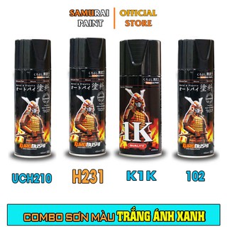 Combo Sơn Samurai Màu Trắng Ánh Xanh Chính Hãng