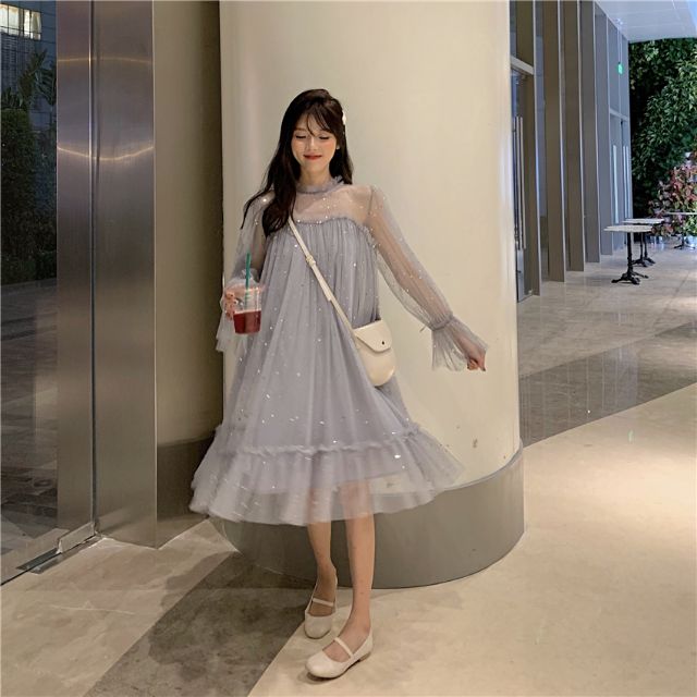 Đầm lưới kim sa công chúa lấp lánh có bigsize