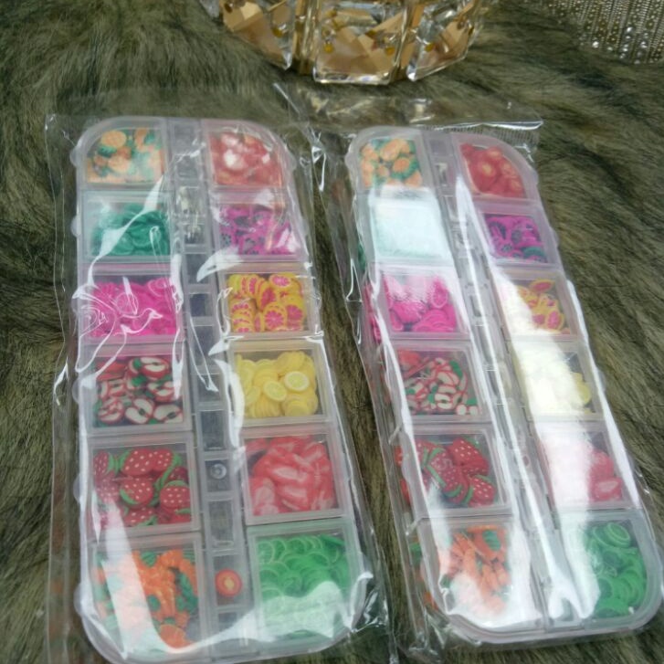 Set phụ kiện charm đất sét hoa quả