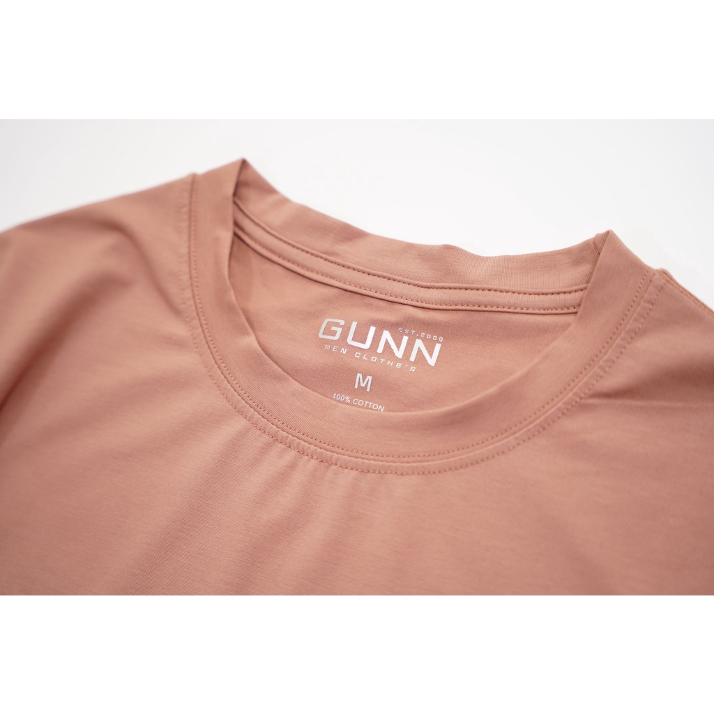 Áo Thun Trơn Basic Cổ Tròn Cotton 4 Chiều Cao Cấp, Co Giãn, Thoáng Mát - CACAO - GUNN T-SHIRT
