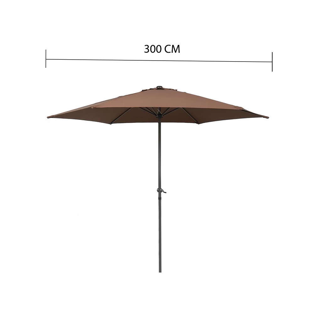 HomeBase ME LIVING Dù che dùng trong vườn bằng thép Trung Quốc W300xH300xD340 màu nâu