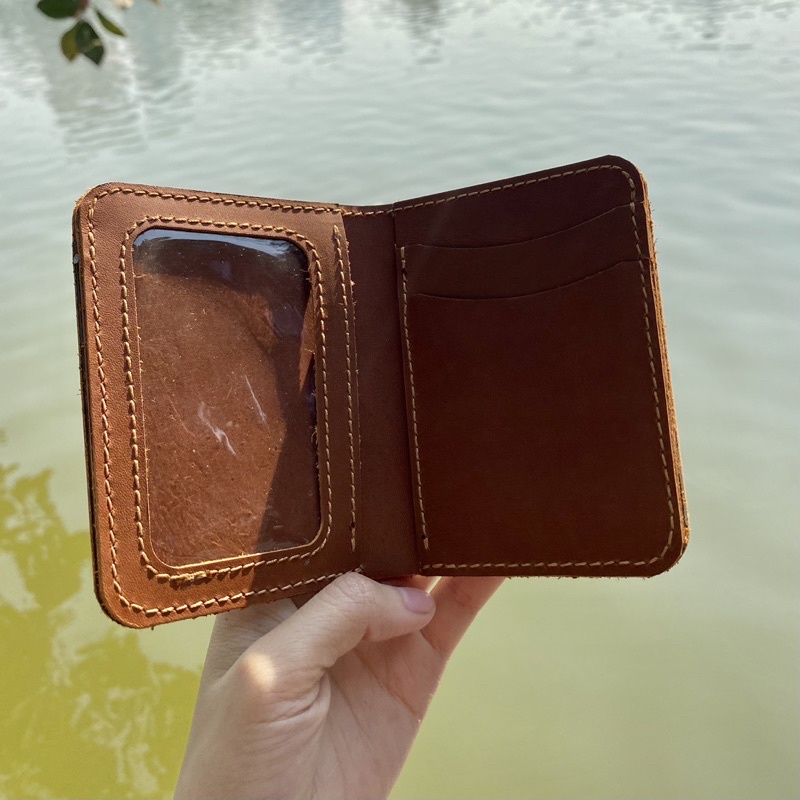 [DA THẬT] Ví Nam/ Nữ Da Bò Mini Có ngăn ảnh TEE LEATHER