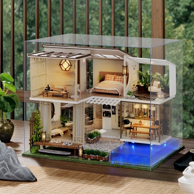 Kèm Mica, cót nhạc và keo dán - Mô hình nhà gỗ búp bê Dollhouse DIY - A085 Elegant and Quiet