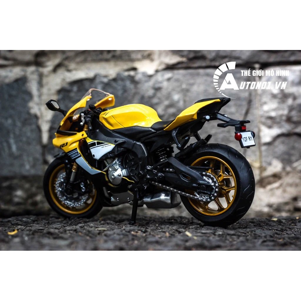 MÔ HÌNH YAMAHA YZF R1 60TH YELLOW 1:12 MSZ 7225