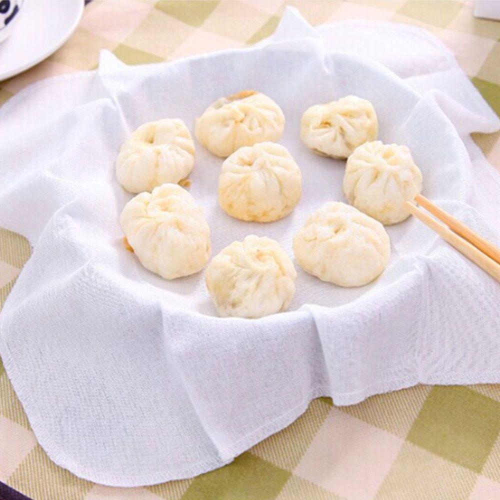 Vải Cotton Lót Nồi Hấp Bánh Bao Chống Dính An Toàn Hình Vuông Gấp Gọn Được