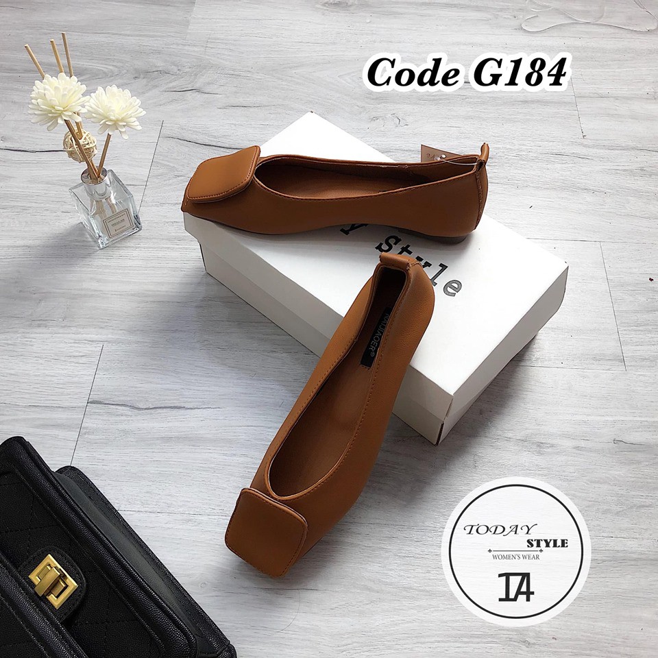 Giày búp bê nữ tag vuông Today Style da mềm G184