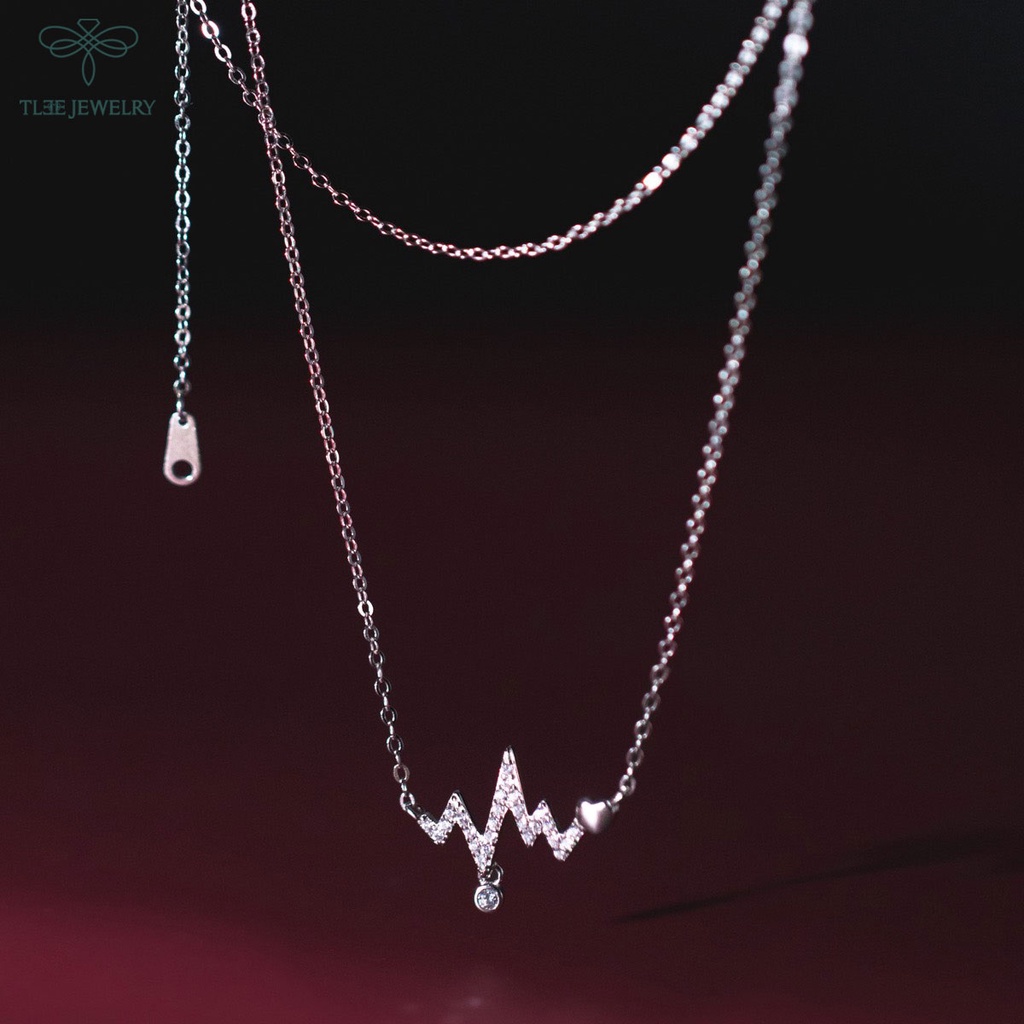 Dây chuyền bạc nữ TLEE  nhịp tim đính đá xinh xắn TleeJewelry D0118
