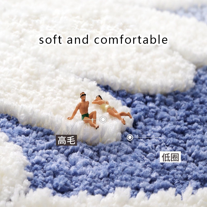 Thảm lót sàn nhà tắm dày mềm hình hoa cúc thấm hút nước thân thiện với da