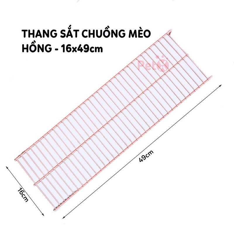 Cầu thang chuồng mèo, chuồng thú cưng bằng sắt dành cho chuồng lắp ghép 16x42cm và 16x49cm