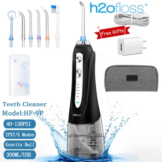 Máy tăm nước h2ofloss hf 9p máy tăm nước cầm tay với 6 đầu vòi 5 chế độ ipx7 chống thấm oral irrigator hàng chính hãng 12 tháng water pick
