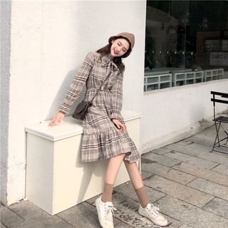 Váy kẻ đuôi cá thắt nơ (Muopstore)