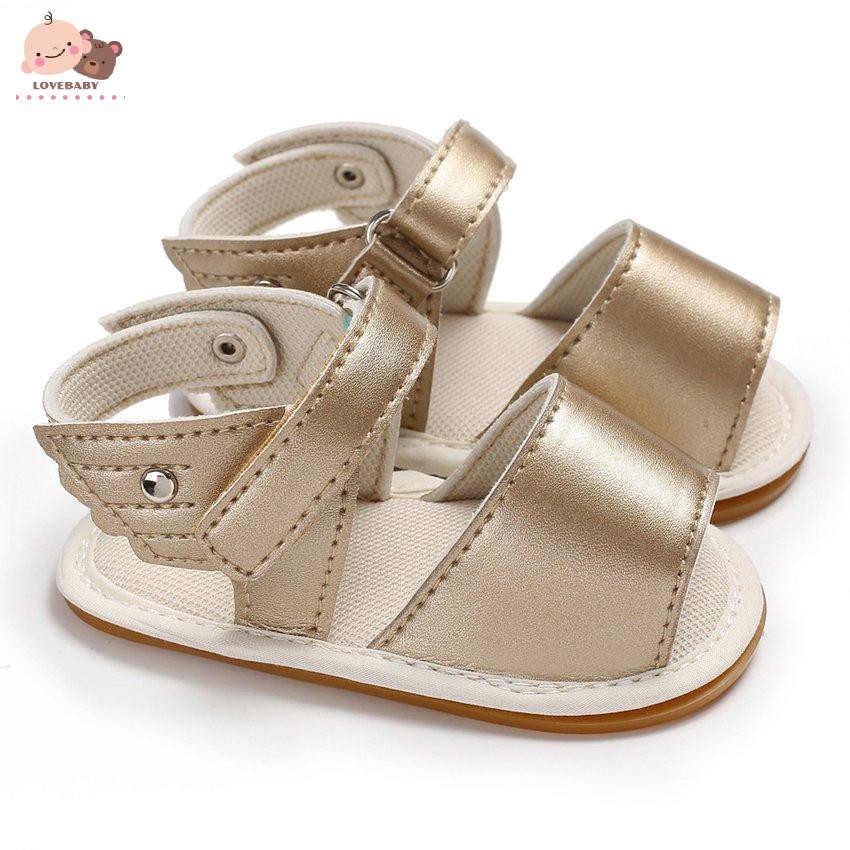 Giày Sandal Đính Đôi Cánh Đế Mềm Chống Trượt Cho Bé Tập Đi