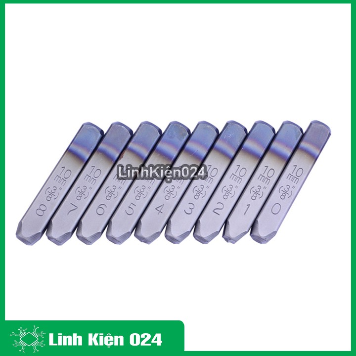 Bộ Đột, Khắc Số Kim Loại 10mm YC-602 (Thép Tôi Luyện Siêu Cứng)