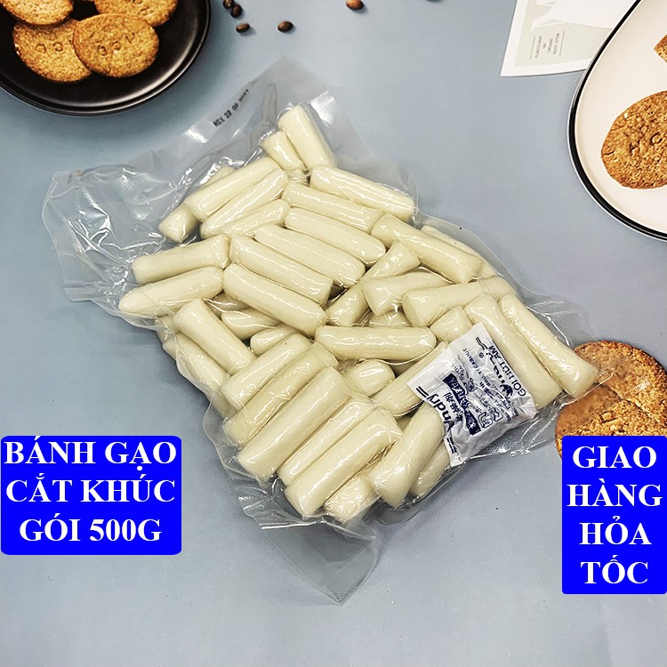 Bánh gạo cắt khúc làm tokbokki gói trắng 500g và gói 250g