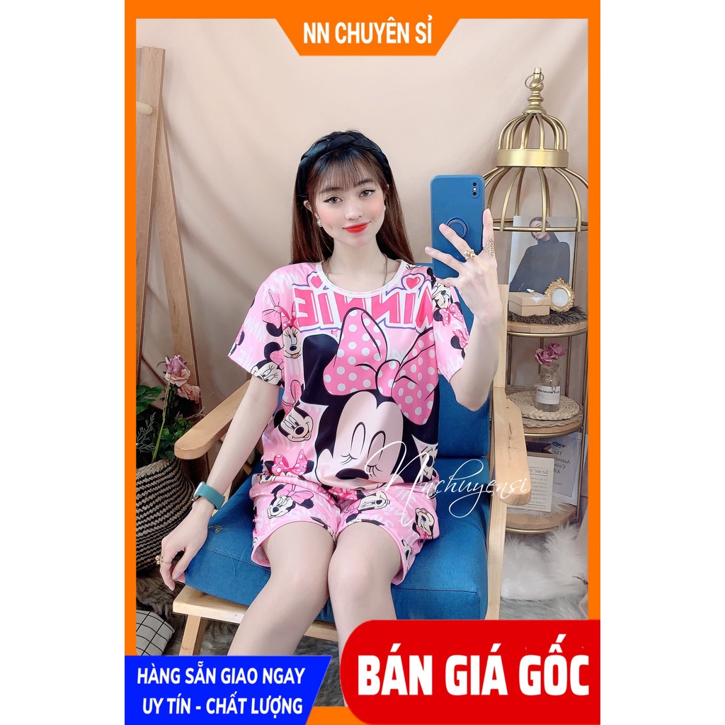 Đồ bộ bé gái in hình chuột dễ thương chất thun mềm mát size đến 70kg DBRBD FULL SIZE