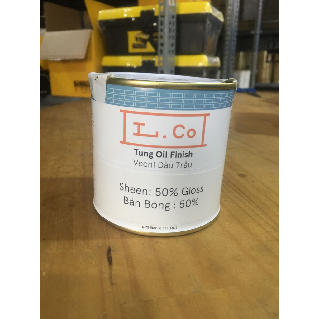 Tung Oil Finish 50% Gloss - Vecni dầu trẩu L.Co bán bóng 50% - Dầu lau gỗ cao cấp, an toàn cho sức khỏe
