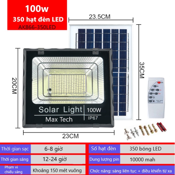ĐÈN NĂNG LƯỢNG MẶT TRỜI 180W - 200W - 300W - 400W - 80W MAX TECH SOLAR LIGHT - ĐIỀU KHIỂN TỪ XA - D1147