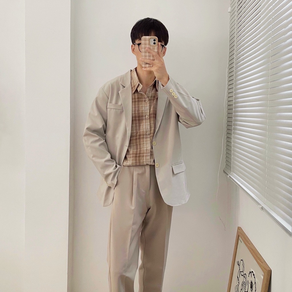 NOBITA HOME - Áo khoác vest blazer có độn vai nhẹ 7488