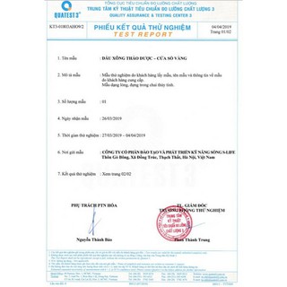 Tinh Dầu Thảo Dược Cửa Sổ Vàng