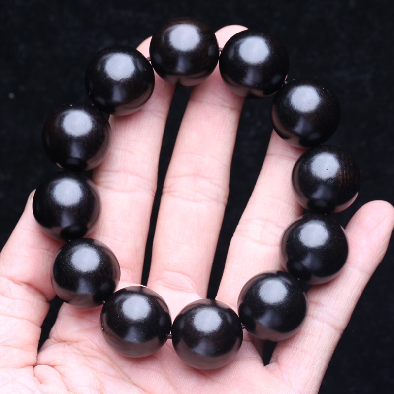 Vòng Tay Chuỗi Hạt Gỗ Mun Tự Nhiên 15mm 18mm 20mm