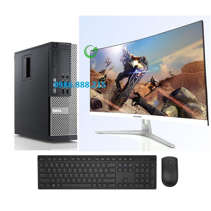 Bộ máy tính Văn phòng Dell Optiplex (Core i7 2600 - Core i5 - Ram 8Gb - SSD 120Gb) Màn hình Cong 24 inch - Tặng Bàn phím