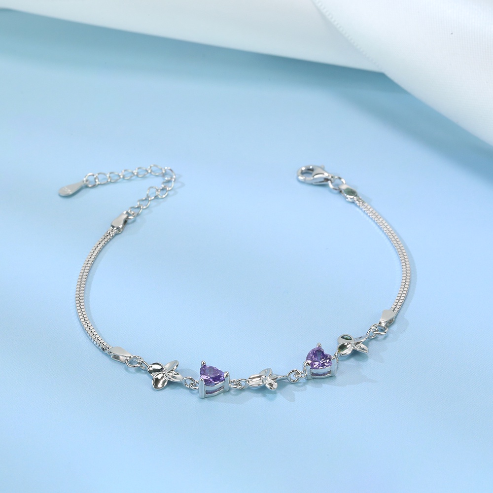 Vòng Tay Nữ Bạc S925 Cao Cấp Cỏ 4 Lá May Mắn Mix Đá Lấp Lánh Sang Trọng LT2771 - Bảo Ngọc Jewelry