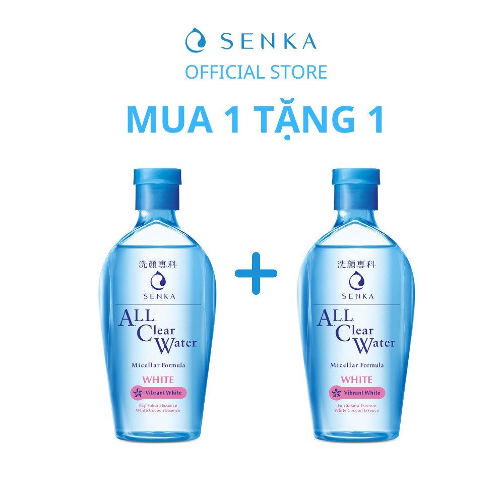 [MUA 1 TẶNG 1] Nước tẩy trang dưỡng trắng Senka All Clear Water Micellar Formula White 230ml/chai | BigBuy360 - bigbuy360.vn