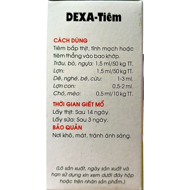 DEXA  100ml Hanvet Dùng trong chăn nuôi thú y