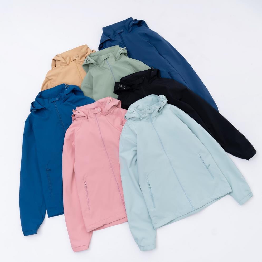 12.12 Áo gió nữ YODY hai lớp phối lưng áo khoác gió có mũ kéo khóa chống gió chống nước AKN4024