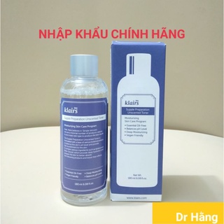 Nước hoa hồng không mùi Klairs supple preparation unscented toner 180ml