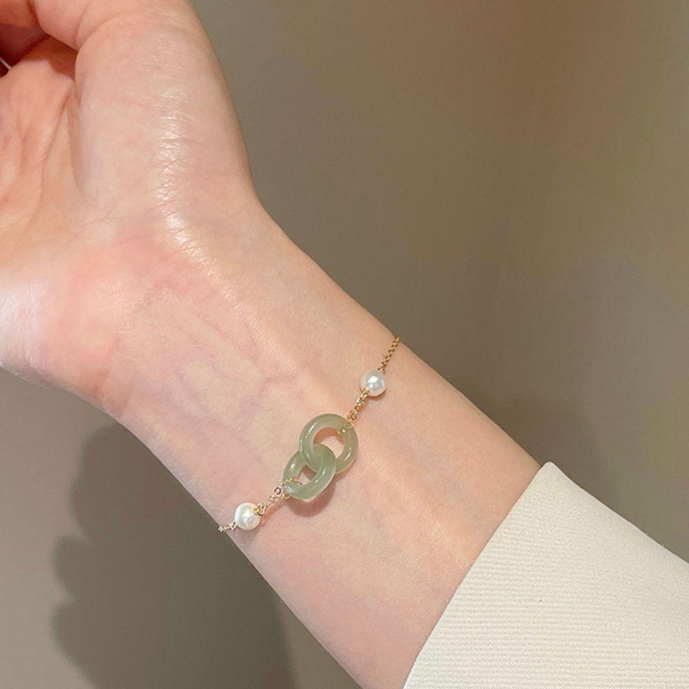Vòng Tay Đính Hạt Ngọc Trai Cổ Điển Thời Trang Cho Nữ