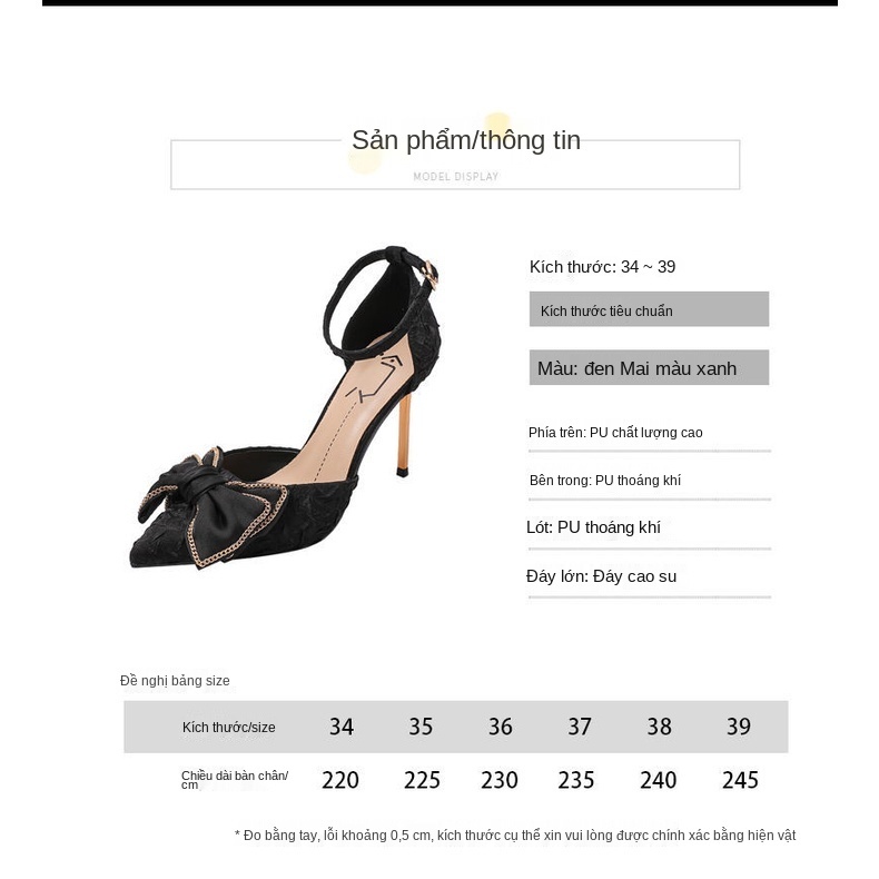 Giày cao gót đính nơ thiết kế thời trang theo phong cách pháp dành cho nữ 2021