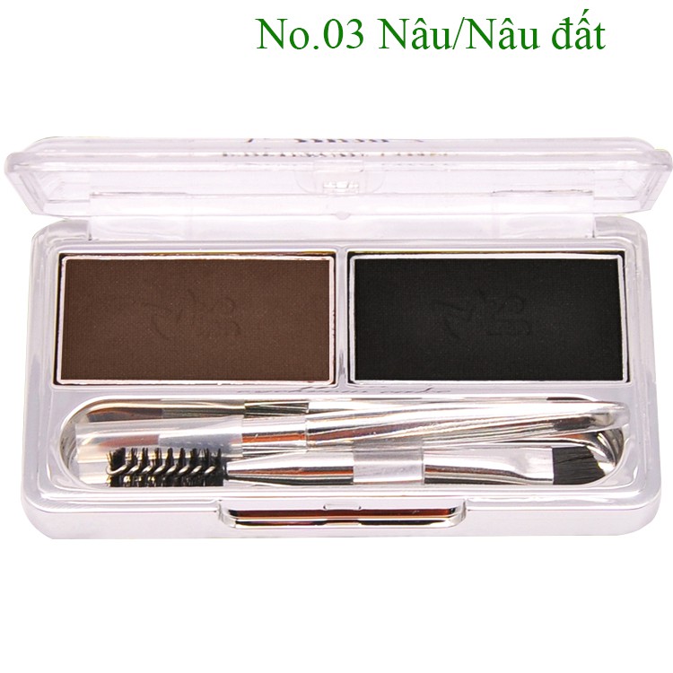 Bột kẻ mày 2 ngăn Mira Eyebrow Cake No.01 Hàn Quốc 7g (Đen/Nâu) - Hàng chính hãng