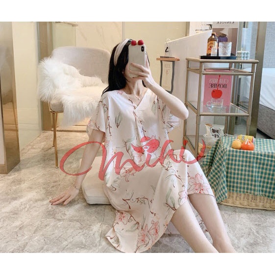 Váy đầm ngủ nữ Lanh mặc nhà Freesize, đồ bầu sau sinh cho mẹ Freesize dáng đẹp thiết kế thời trang cao cấp mùa hè giá rẻ