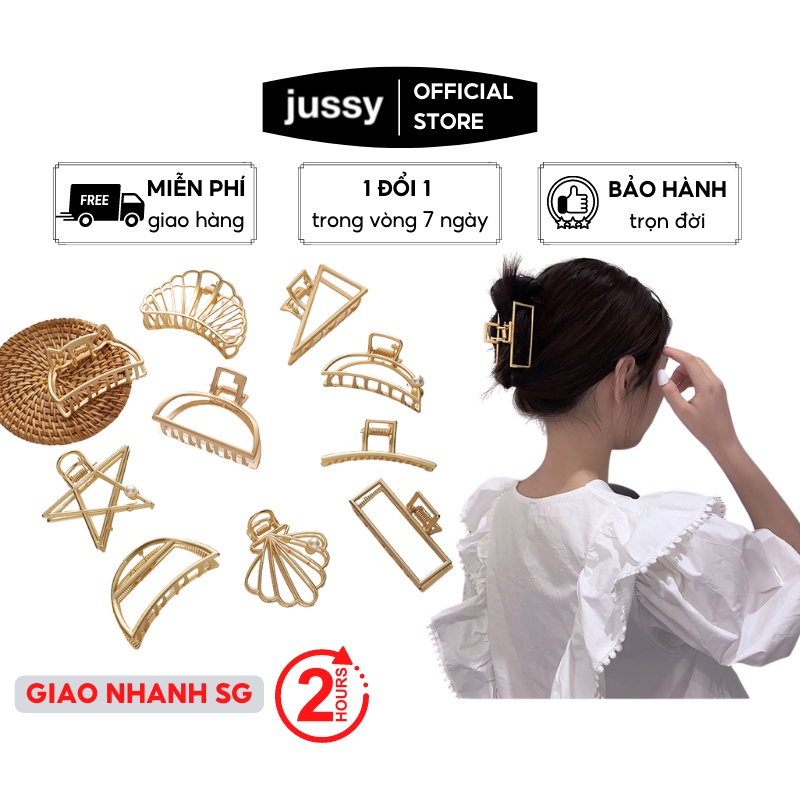 Kẹp Tóc Càng Cua Kim Loại Loại To Màu Vàng Sang Chảnh Jussy Fashion Kiểu Cào Tóc Nhiều Mẩu Vinatge Phong Cách Hàn Quốc