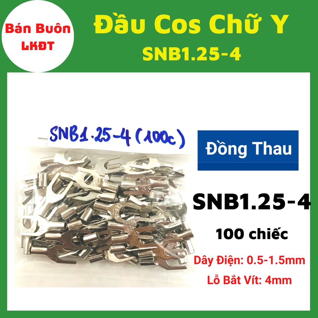 [100 Chiếc] Cos Y SV1.25-4, đầu cos chữ y, cosy, đầu cos phù hợp với dây điện từ 0.5-1.5mm, đầu nối dây điện chữ y