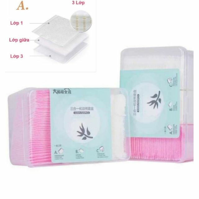 PVN24698 Hộp 320 miếng bông tẩy trang cotton siêu mềm mịn T2 .