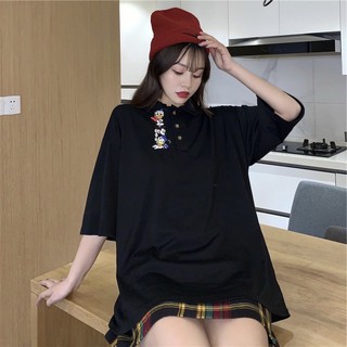 Áo thun Polo Form rộng tay lỡ Unisex