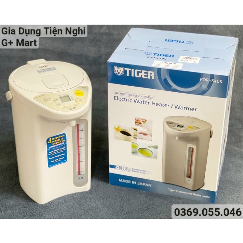Bình Thủy Điện/ Phích Điện Cao Cấp TIGER PDR-S40S Nhập Khẩu Nhật Bản 4,0L 682W - Giadungtiennghigmart
