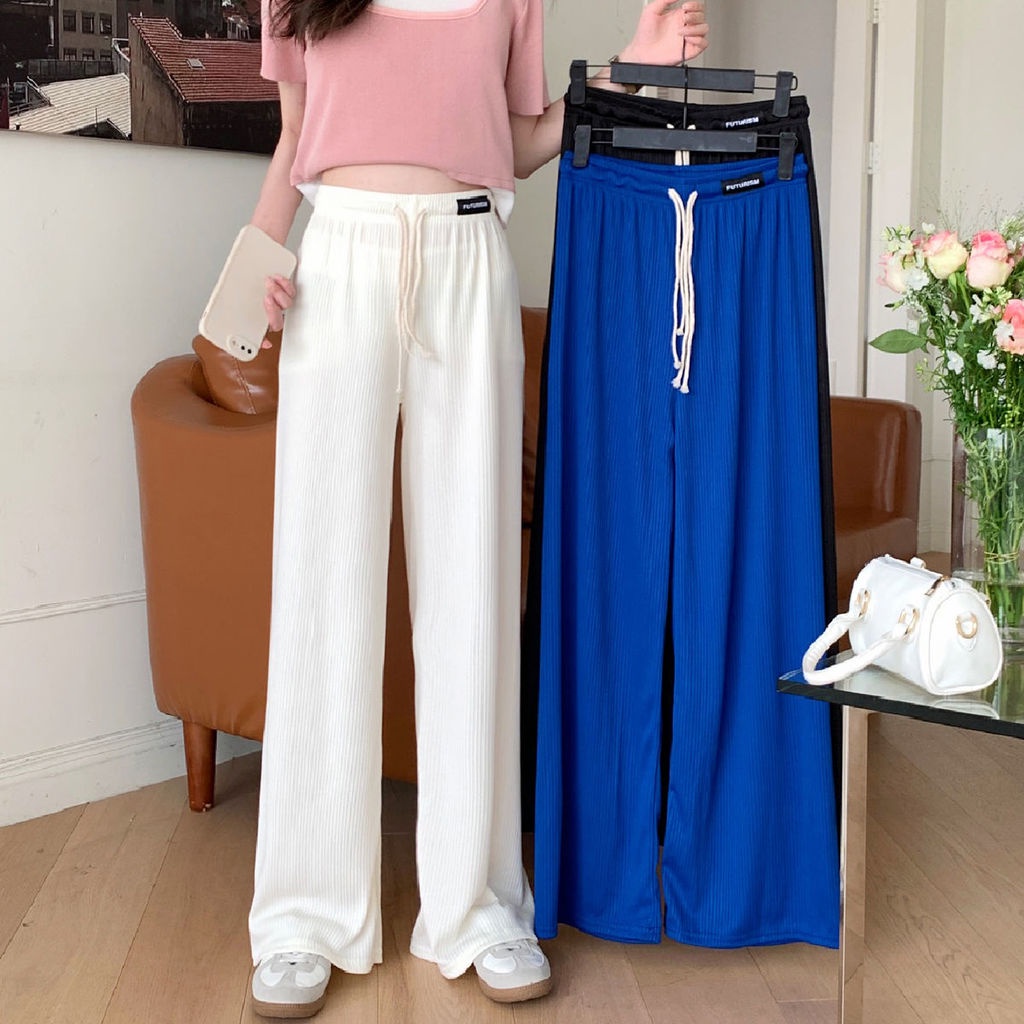 Quần Dài Lưng Cao Ống Rộng Thiết Kế Mới Thời Trang Theo Phong Cách Hàn Quốc Dành Cho Nữ