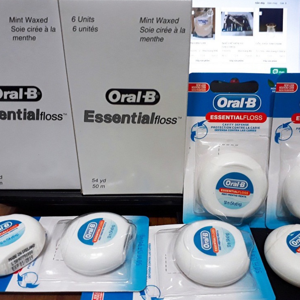 Chỉ Nha Khoa Oral B Essential Floss dài 50m không mùi chính hãng US