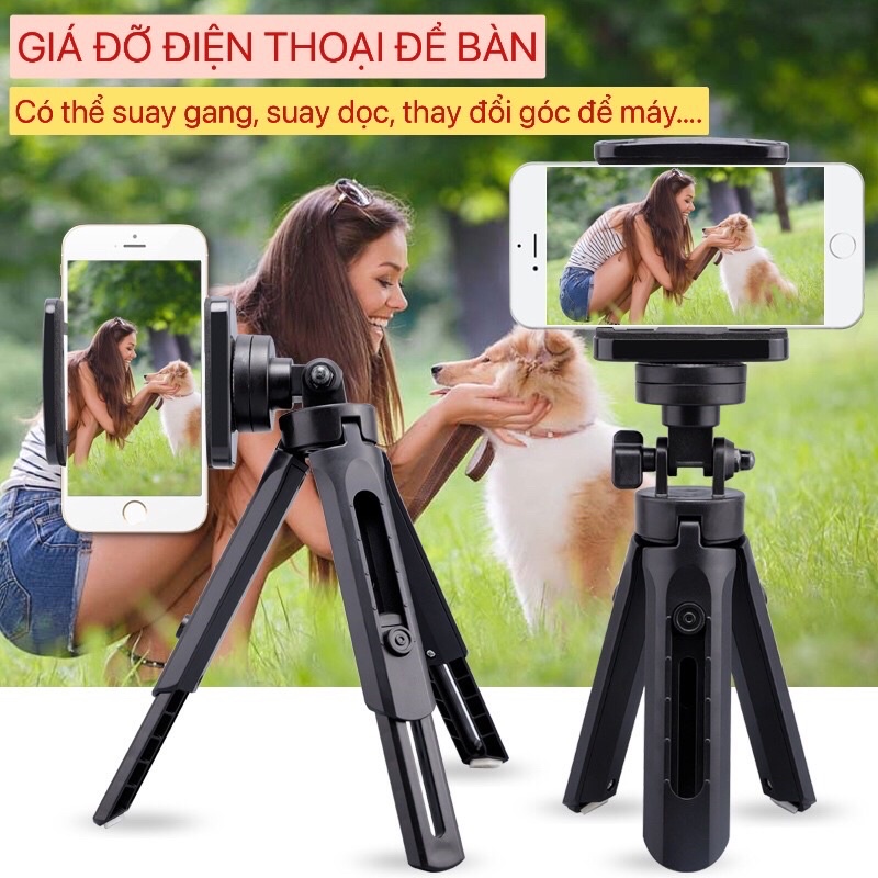 [𝐅𝐑𝐄𝐄 𝐒𝐇𝐈𝐏]Tripod Suport Giá Đỡ Điện Thoại Để Bàn, Nhỏ Ngọn, Tiện Lợi, Dễ Dàng Đúc Túi Sách, Mang Theo Bên Người