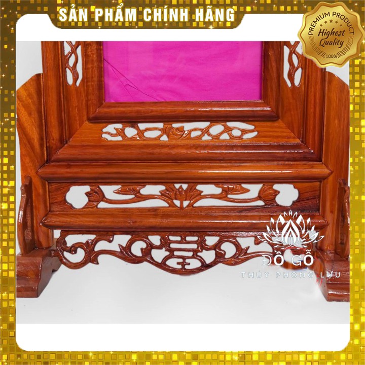 Khung ảnh thờ kép hoa lá tây gỗ hương khung kép 1 hình thờ