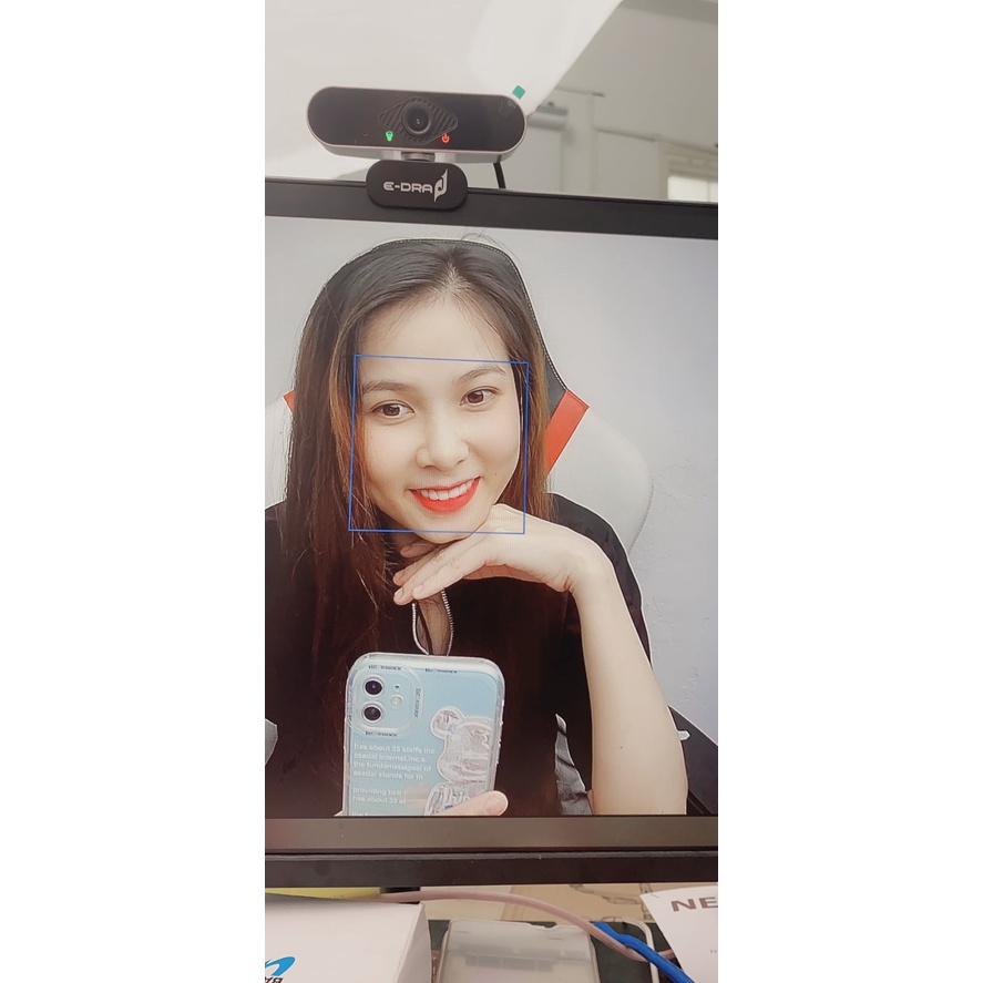 Webcam máy tính E-dra EWC7700 FullHD 1080p/ 30fps - camera PC 1080p có micro học online livestream Ewc77000 - Chính hãng
