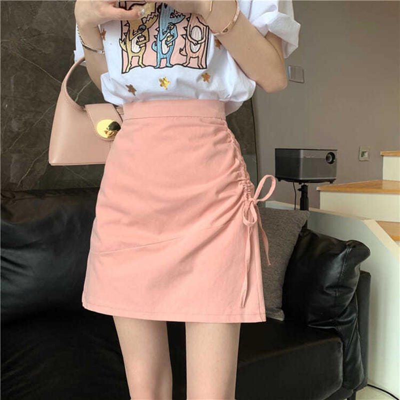 Chân váy chữ A IELGY lưng cao thiết kế không đồng đều thời trang mùa hè mới