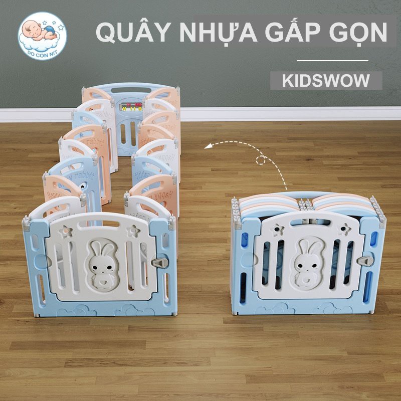 Quây Nhựa Gấp Gọn Kidswow Hàng Chính Hãng An Toàn Cho Bé Tiện Lợi Cho Mẹ